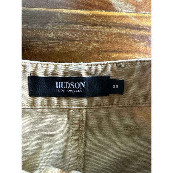 Hudson Hunter Cargo Sand Tan Mini Skirt Moli Ruffle Pocket, Size 25 - Picture 5 of 12